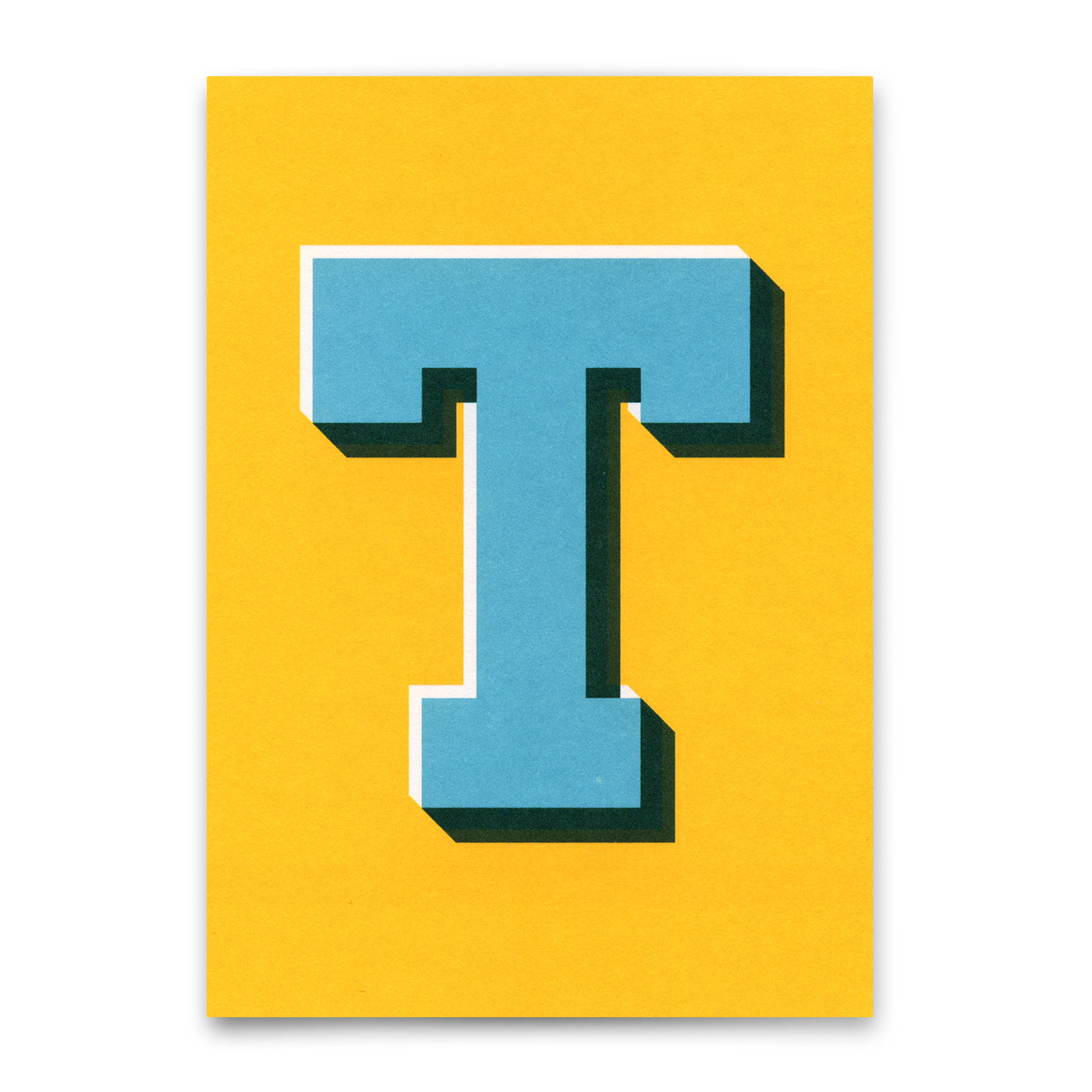 Monogrammkarte "T" | Coole Buchstaben Postkarte