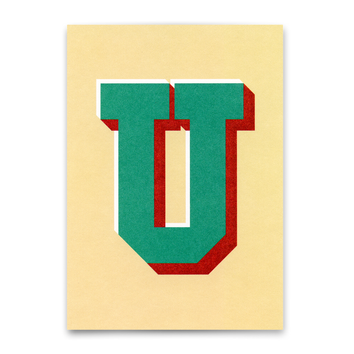 Monogrammkarte "U" | Coole Buchstaben Postkarte