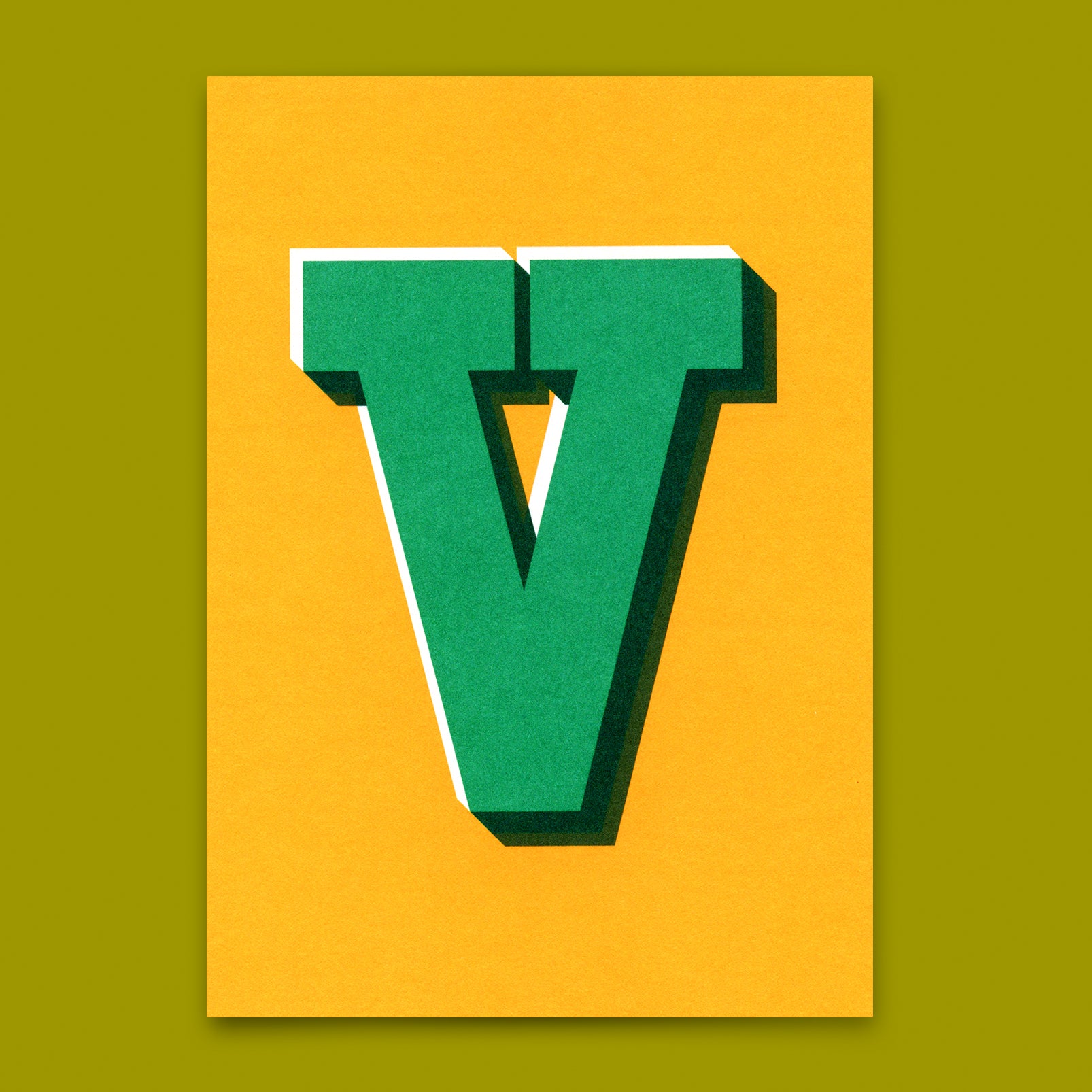 Monogrammkarte "V" | Coole Buchstaben Postkarte