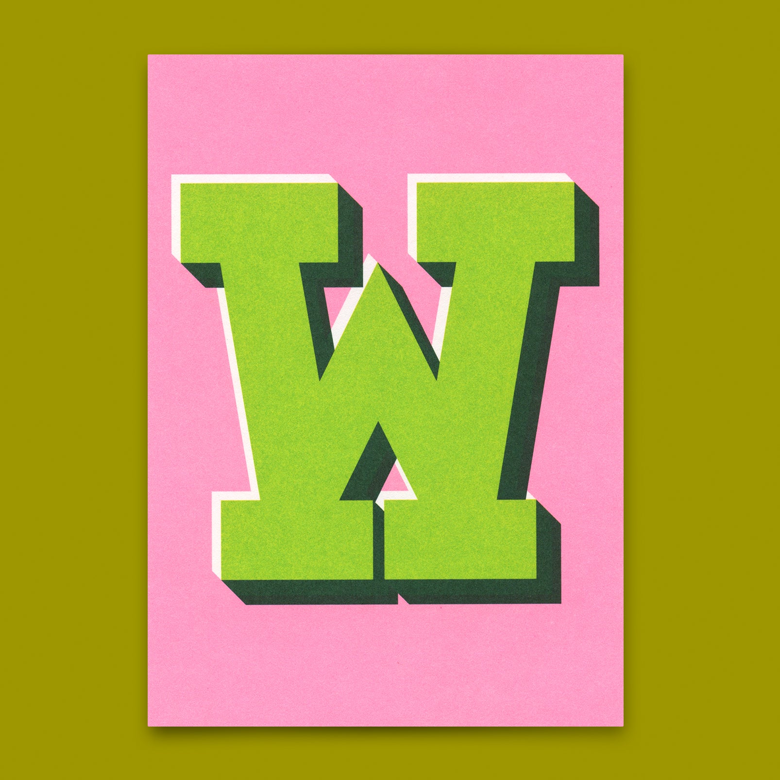 Monogrammkarte "W" | Coole Buchstaben Postkarte