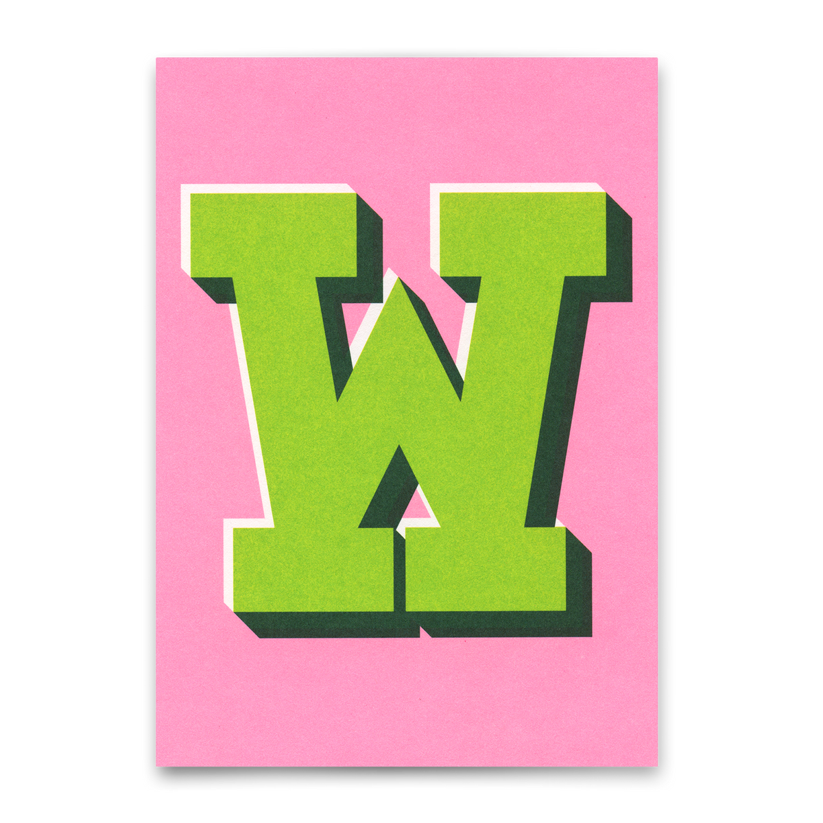 Monogrammkarte "W" | Coole Buchstaben Postkarte