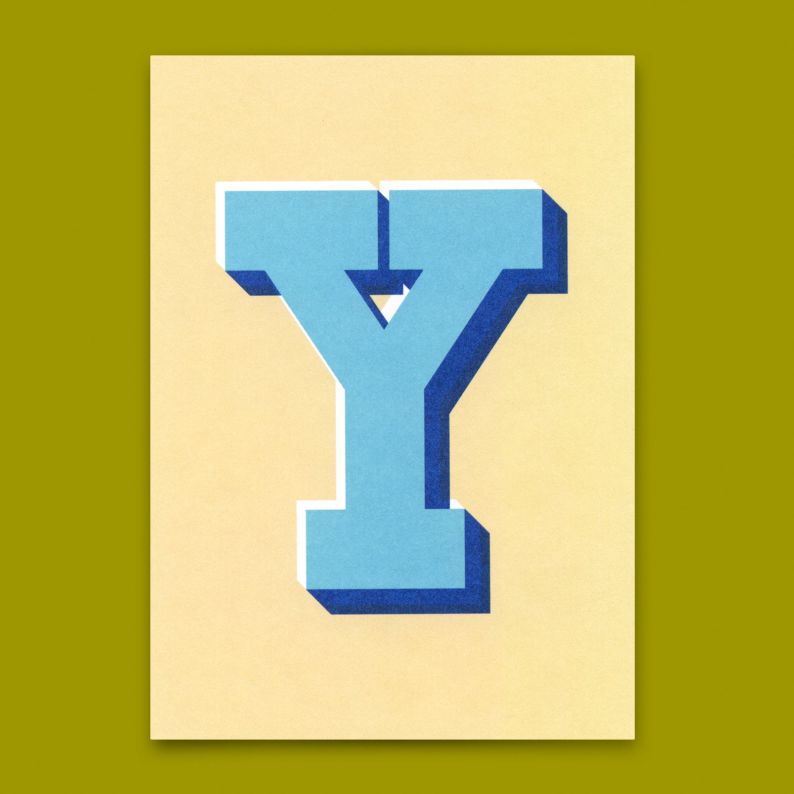 Monogrammkarte "Y" | Coole Buchstaben Postkarte