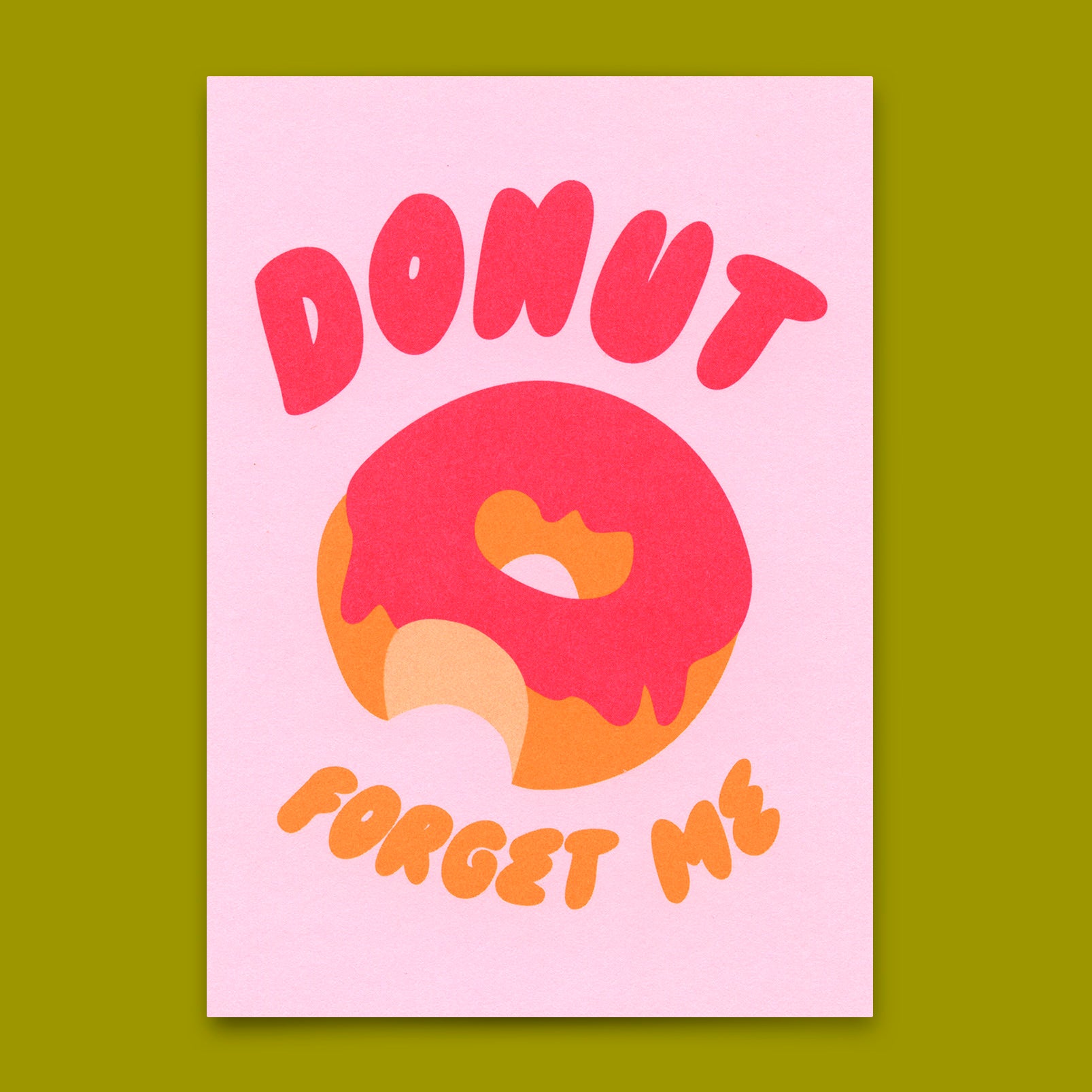 Postkarte "Donut forget me" | Lustige Karte mit Spruch