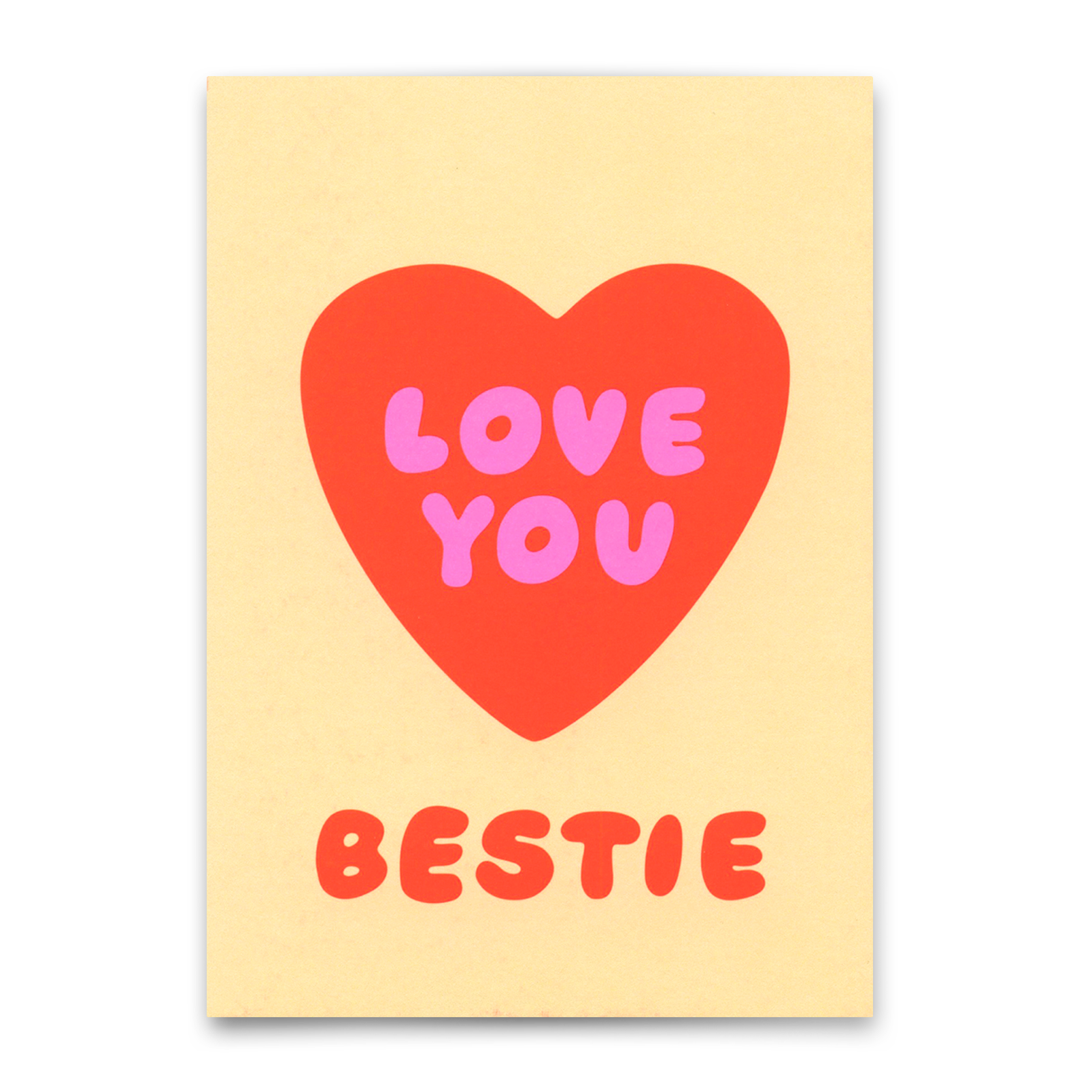 Postkarte "Love you, Bestie" | Schöne Freundschafts-Karte