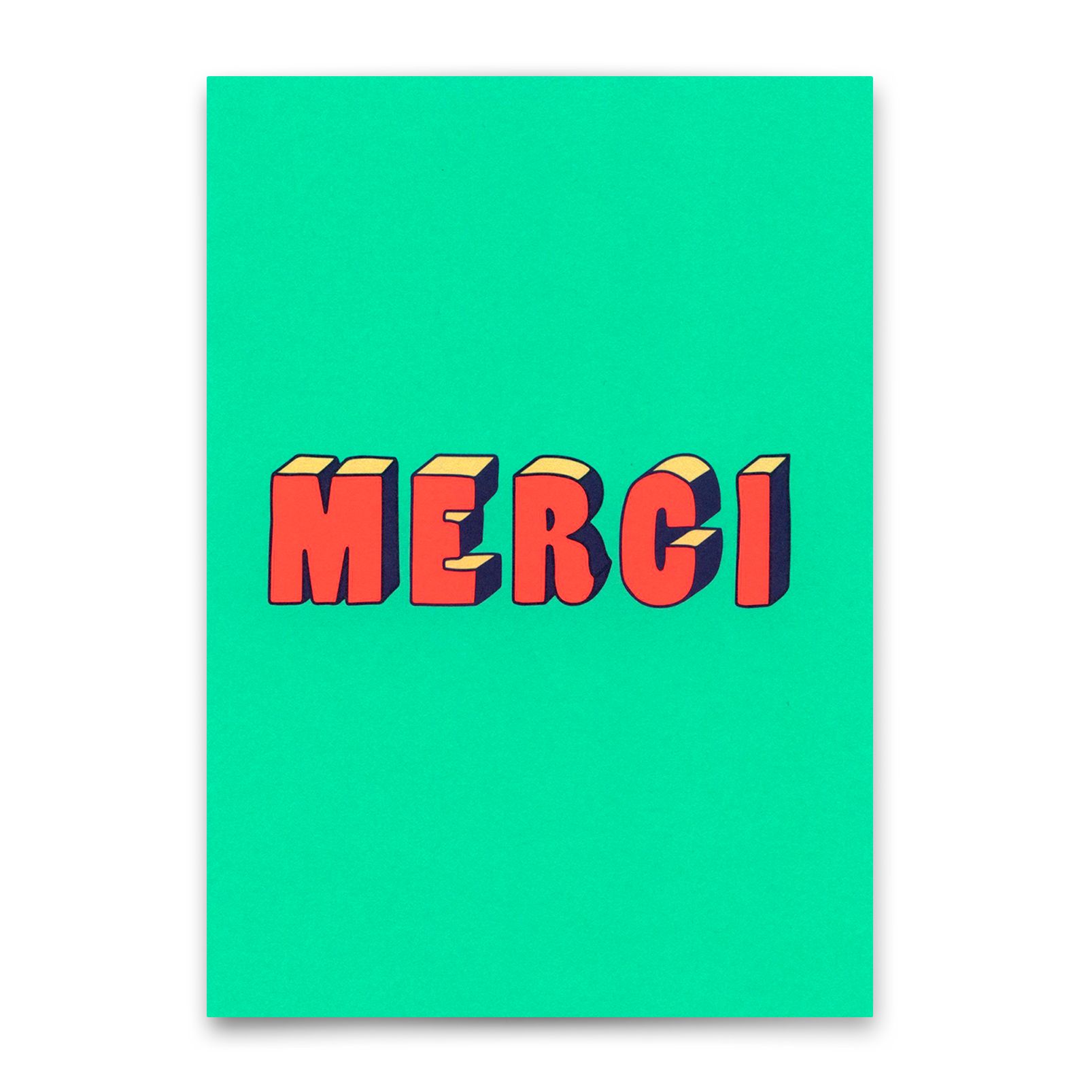Postkarte "Merci 3D-Typo" | Coole Karte zum Dankesagen