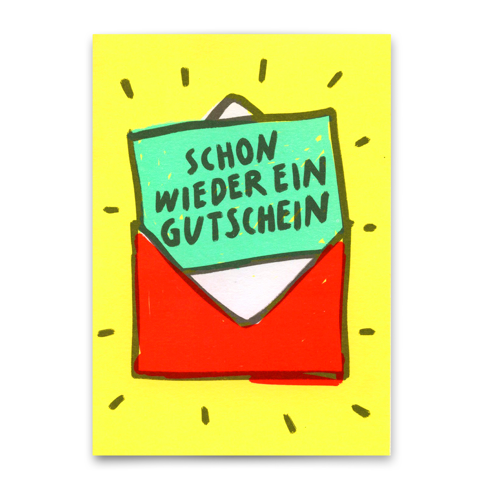 Postkarte "Schon wieder ein Gutschein" | Lustige Gutschein-Karte