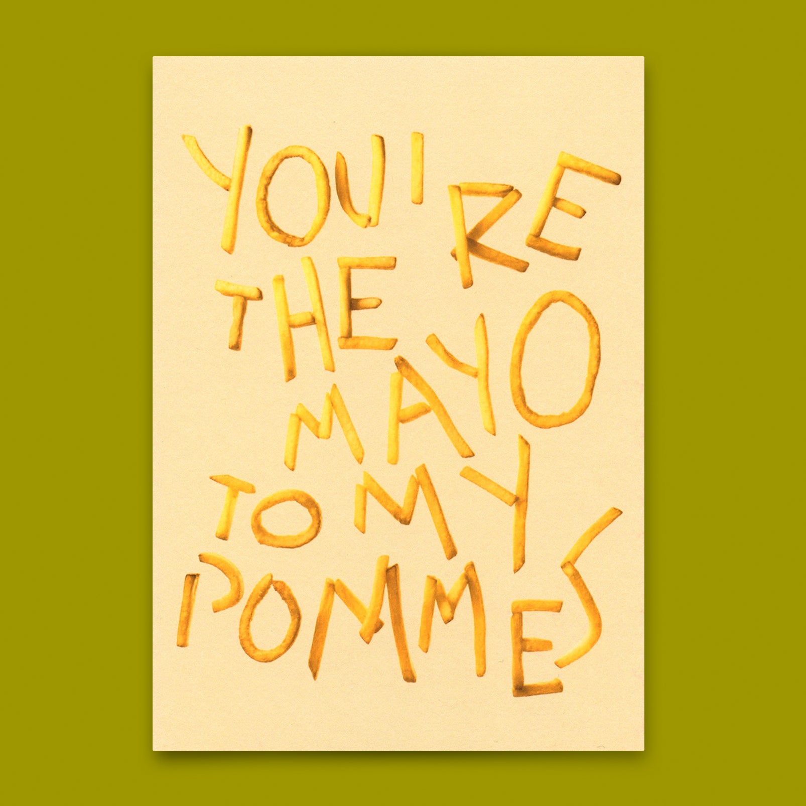 Postkarte "Mayo to my Pommes" | Lustige Karte für Verliebte