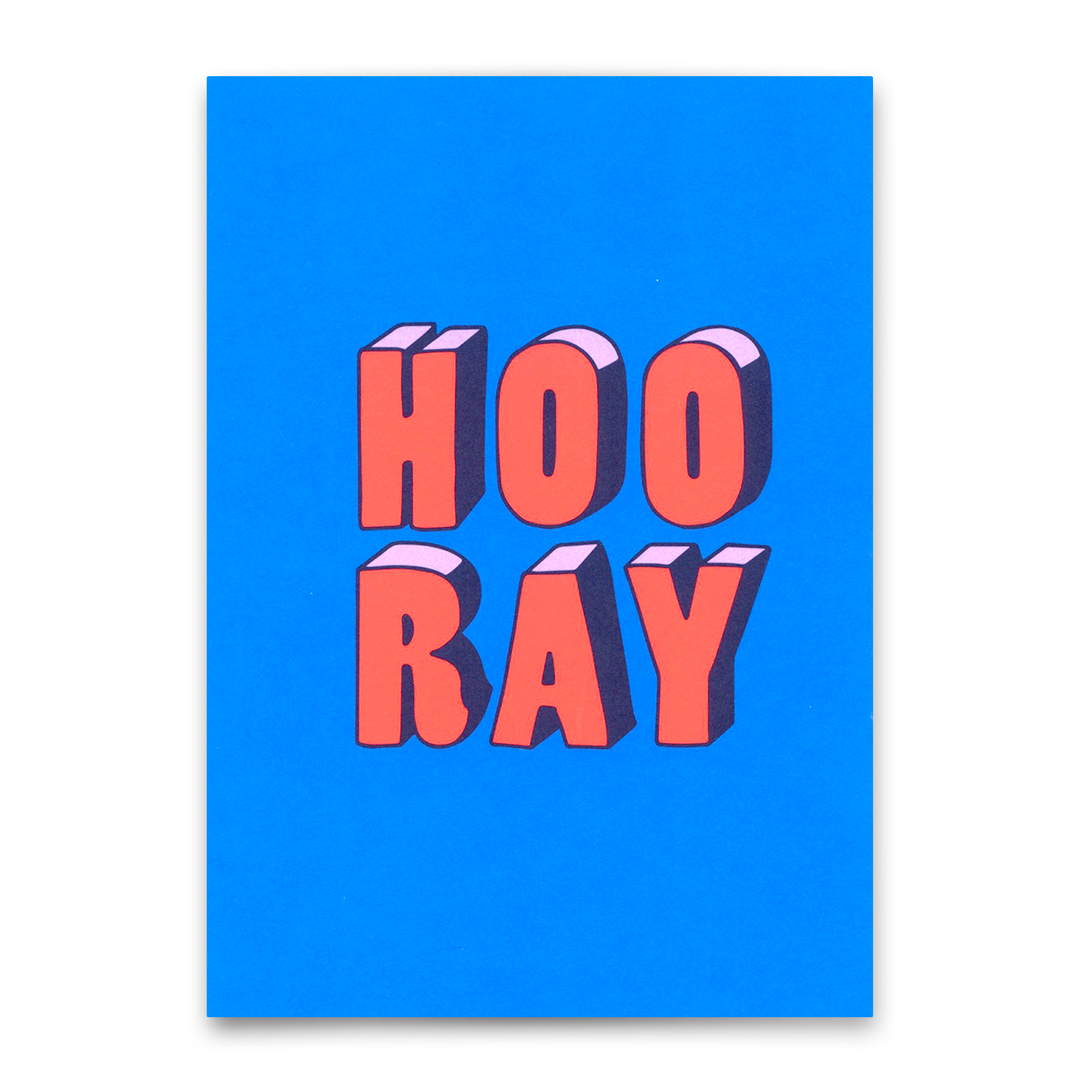 Postkarte "Hooray 3D-Typo" | Coole Karte für jeden Anlass