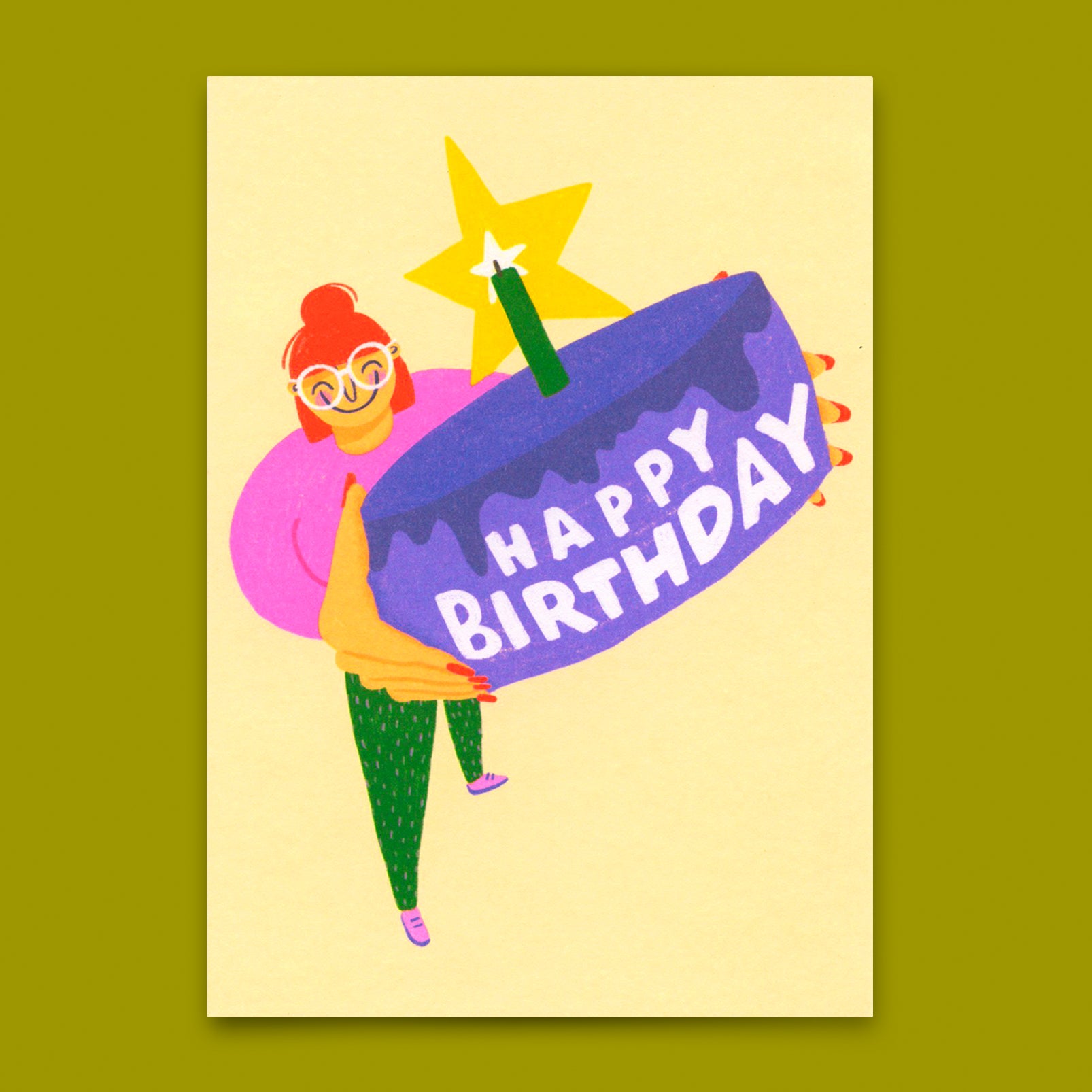 Postkarte "Happy Birthday Cake" | Schöne Karte  zum Geburtstag