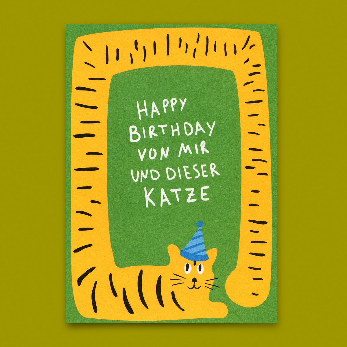 Postkarte "Happy Birthday Katze" | Lustige Karte zum Geburtstag