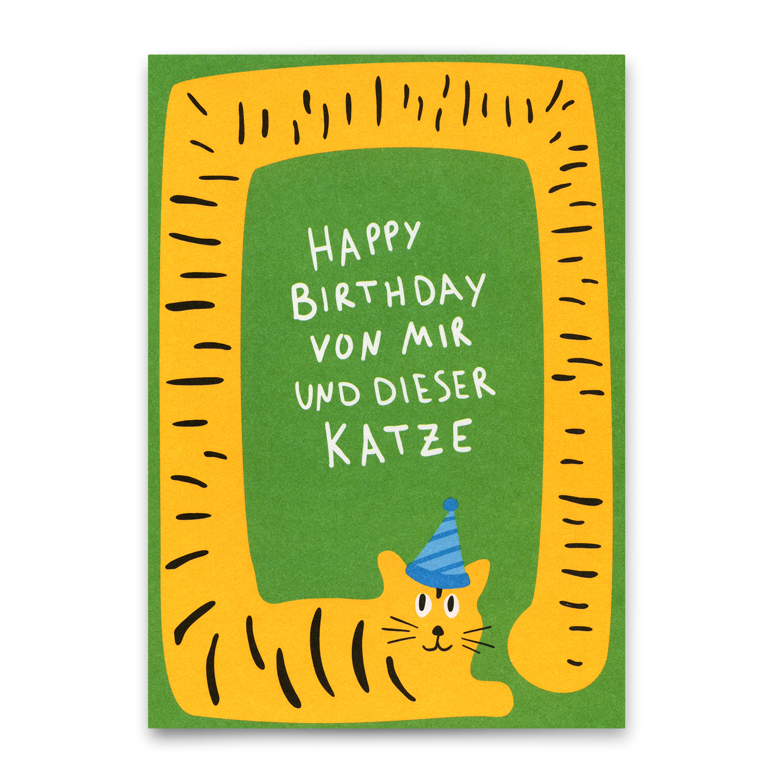 Postkarte "Happy Birthday Katze" | Lustige Karte zum Geburtstag
