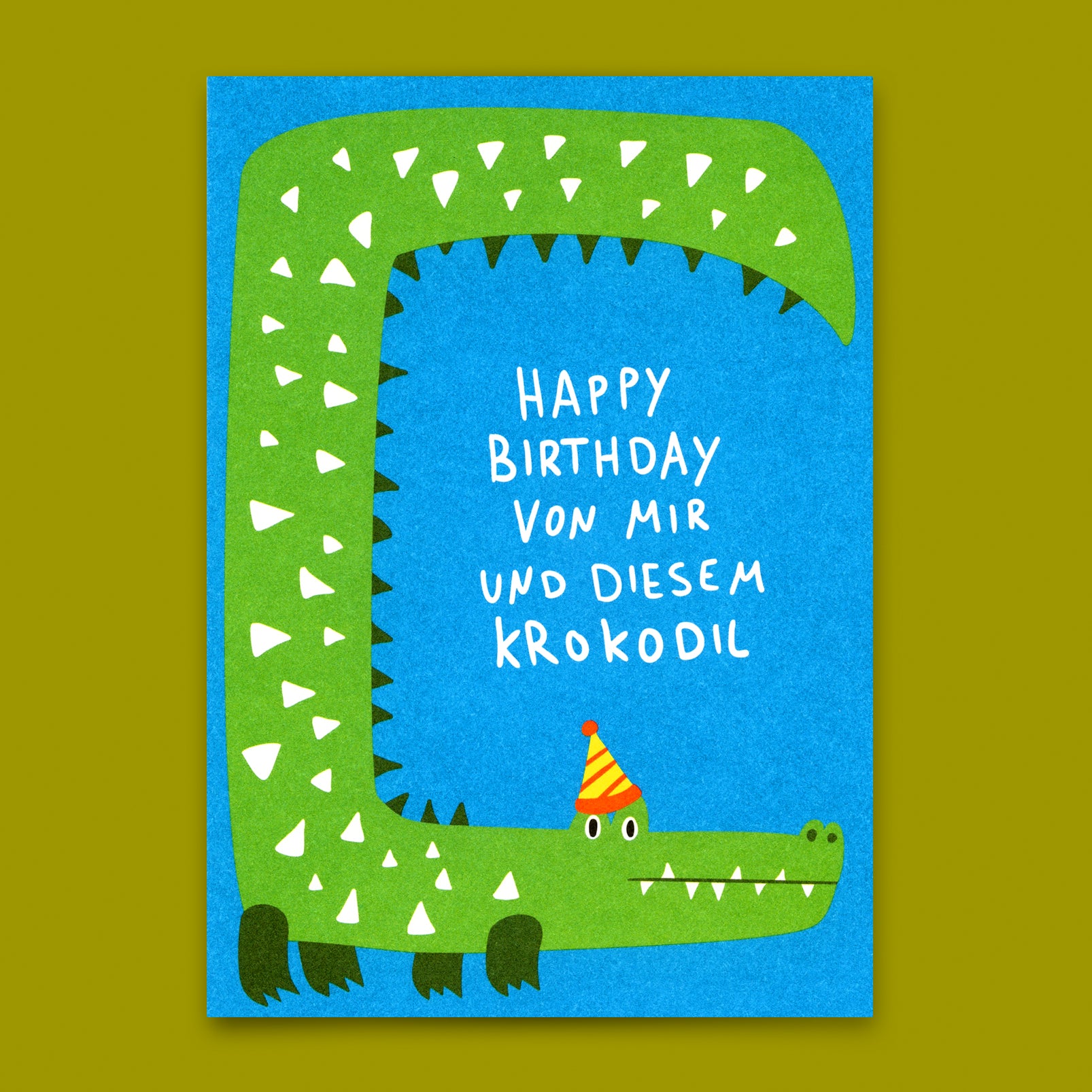 Postkarte "Happy Birthday Krokodil" | Lustige Karte zum Geburtstag
