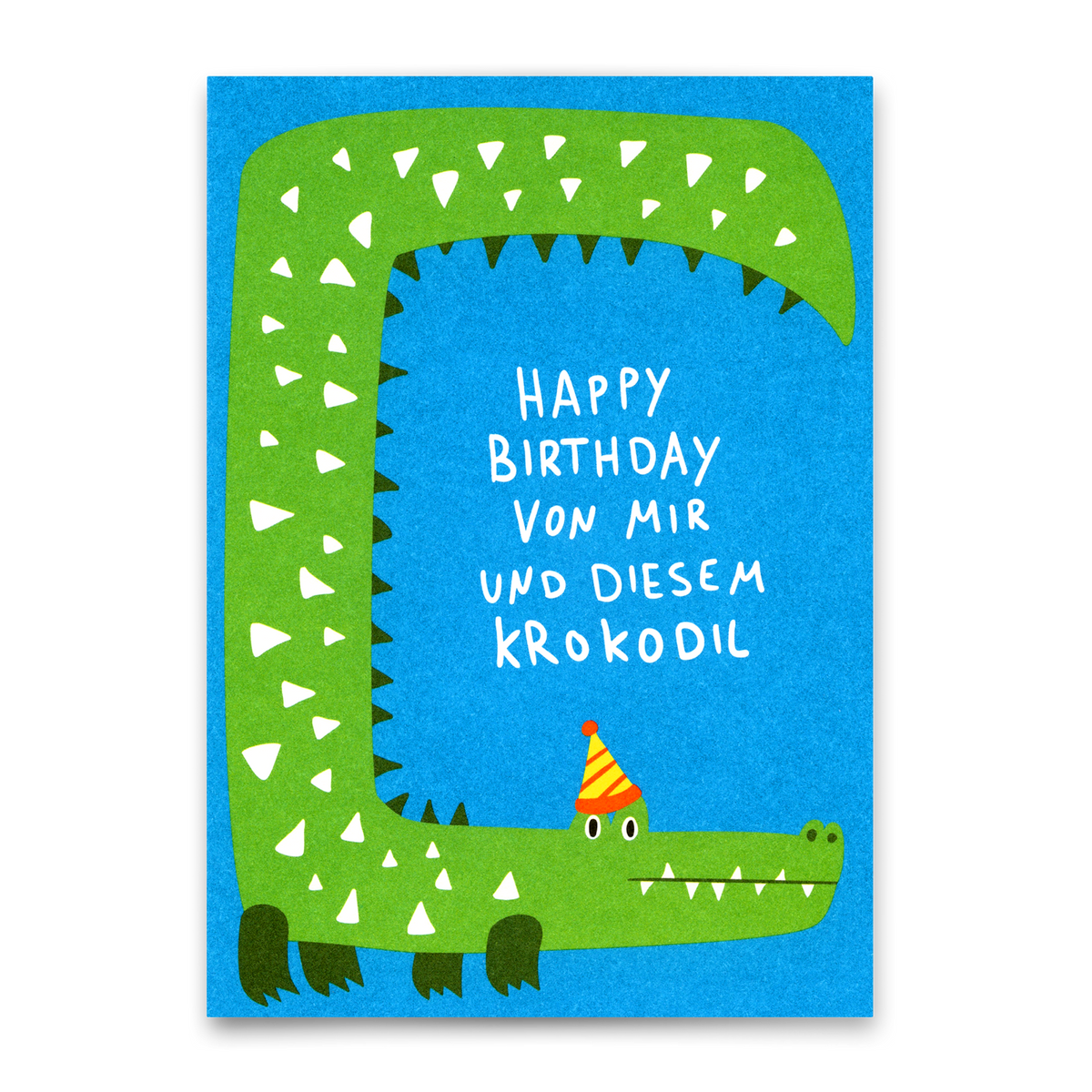 Postkarte "Happy Birthday Krokodil" | Lustige Karte zum Geburtstag