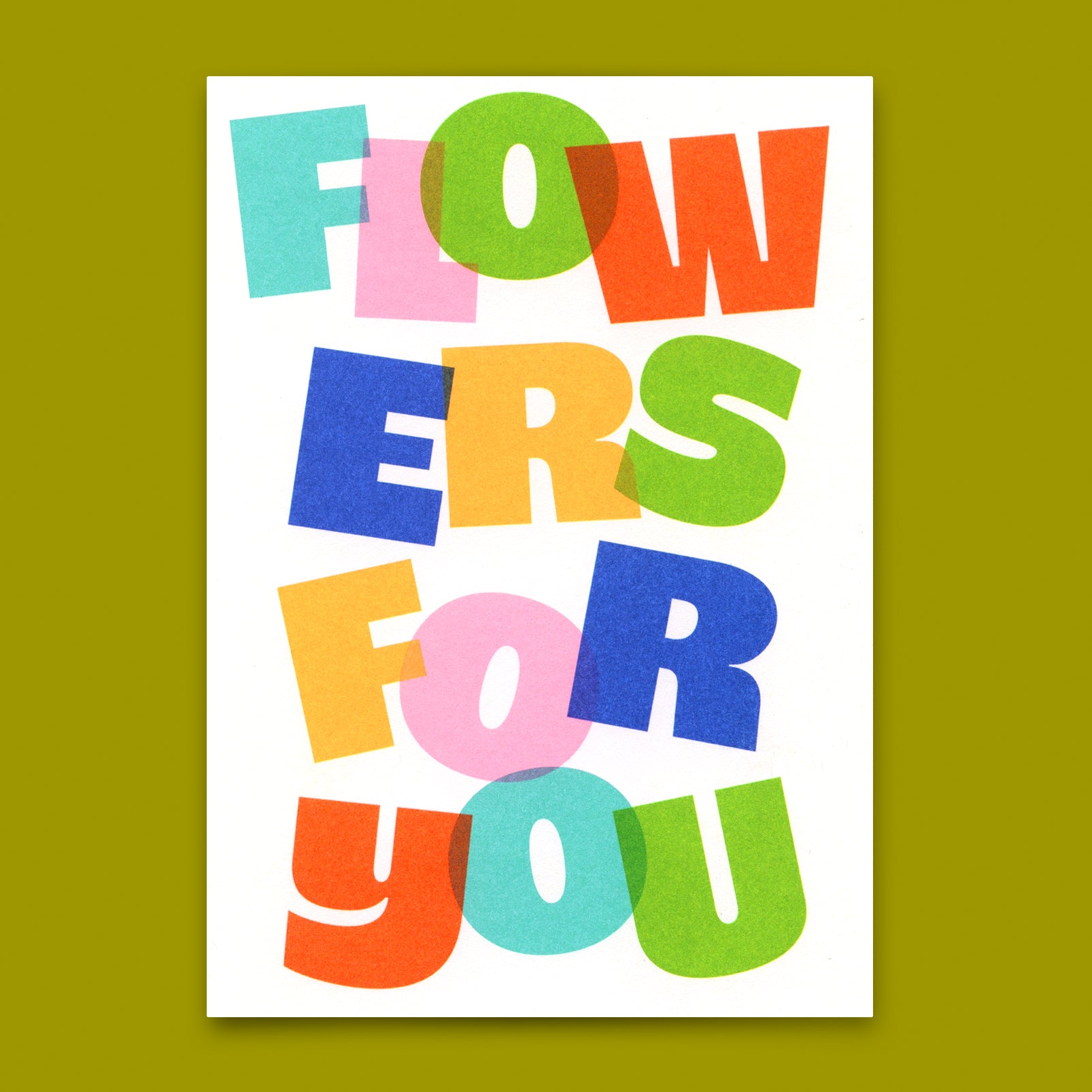Postkarte "Flowers for you Colorful Letters" | Schöne Karte für jeden Anlass