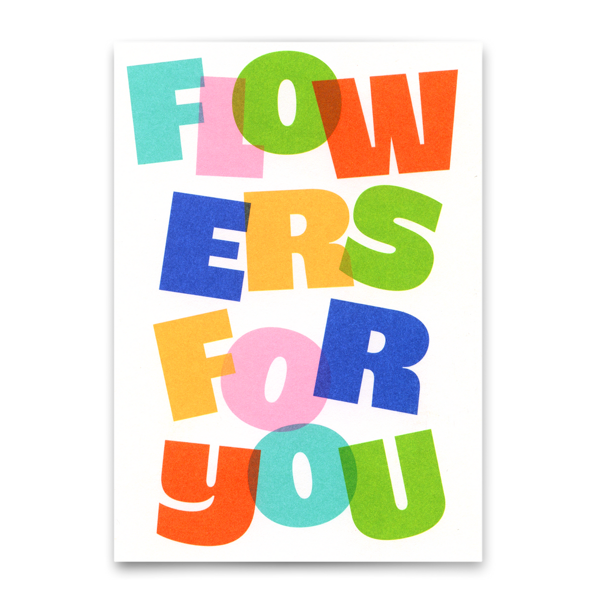 Postkarte "Flowers for you Colorful Letters" | Schöne Karte für jeden Anlass