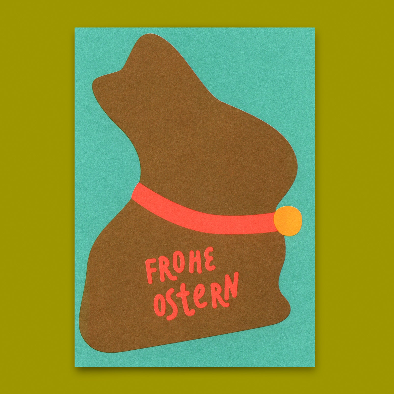 Postkarte "Frohe Osterne Schokohase" | Schöne Karte zu Ostern