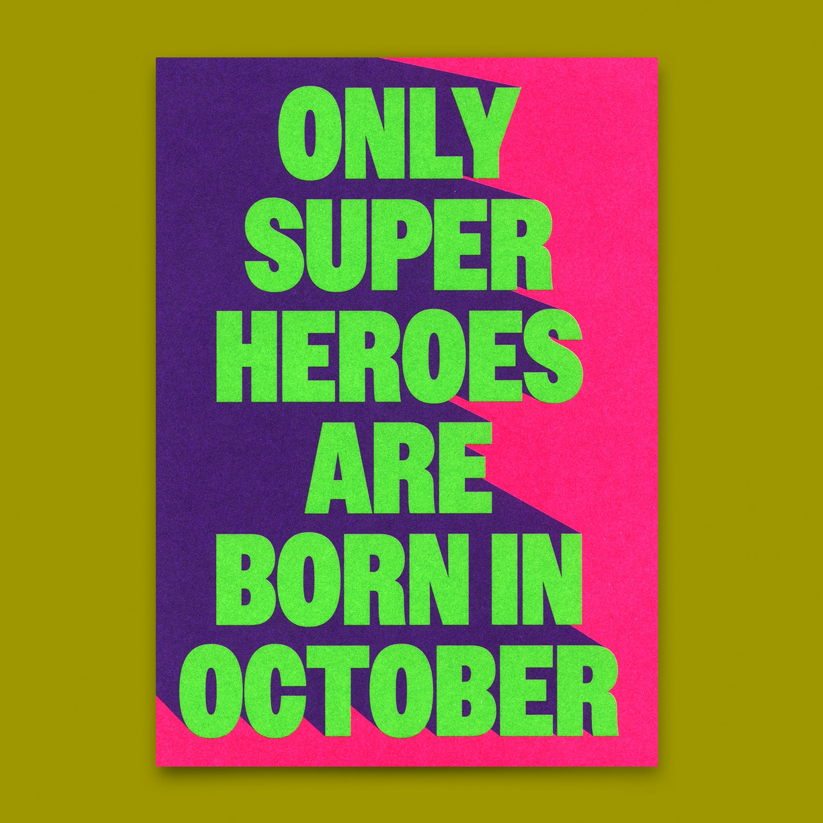 Postkarte "Superheroes October" | Coole Karte zum Geburtstag