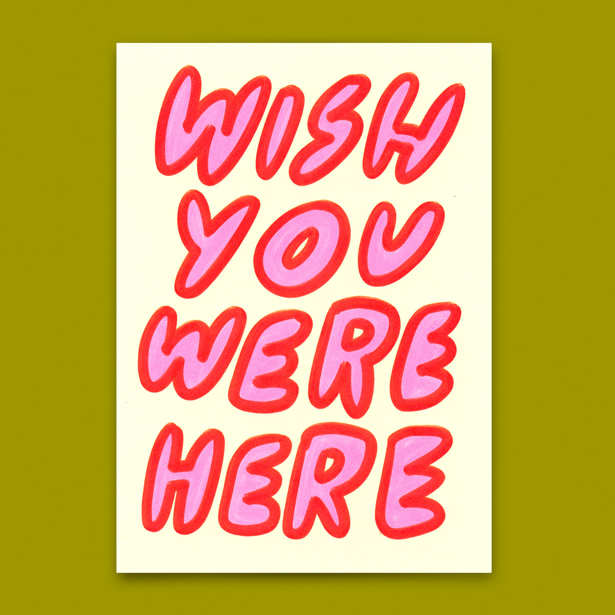Postkarte "Wish you were here" | Besondere Karte für Verliebte