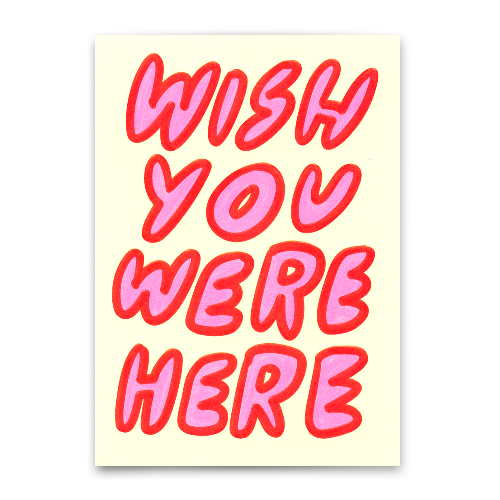 Postkarte "Wish you were here" | Besondere Karte für Verliebte