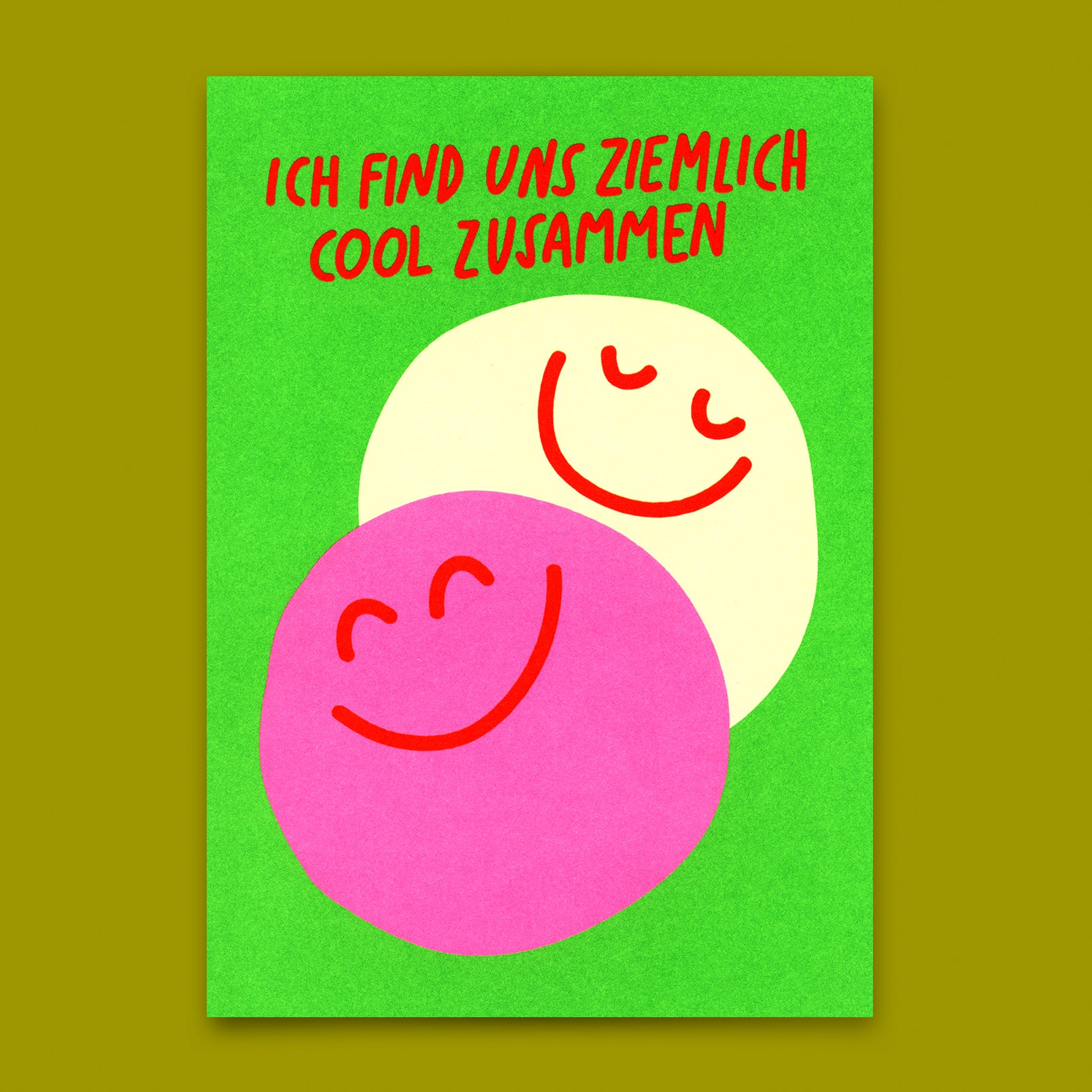 Postkarte "Cool zusammen" | Ausgefallene Karte für Verliebte