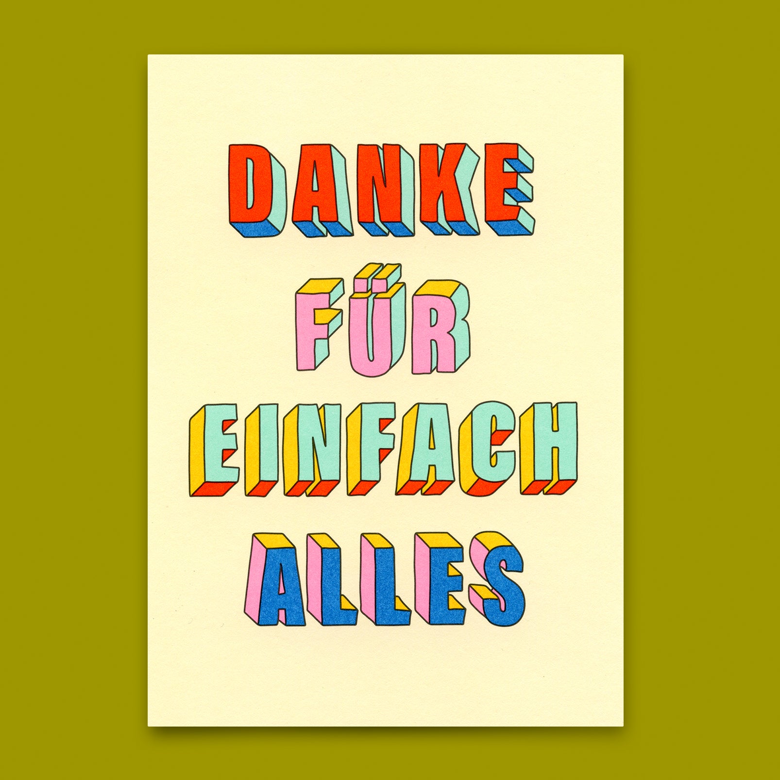 Postkarte "Danke für einfach alles" | Besondere Karte zum Dankesagen