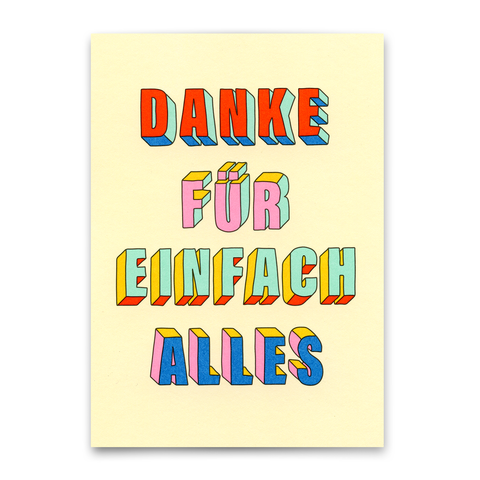 Postkarte "Danke für einfach alles" | Besondere Karte zum Dankesagen