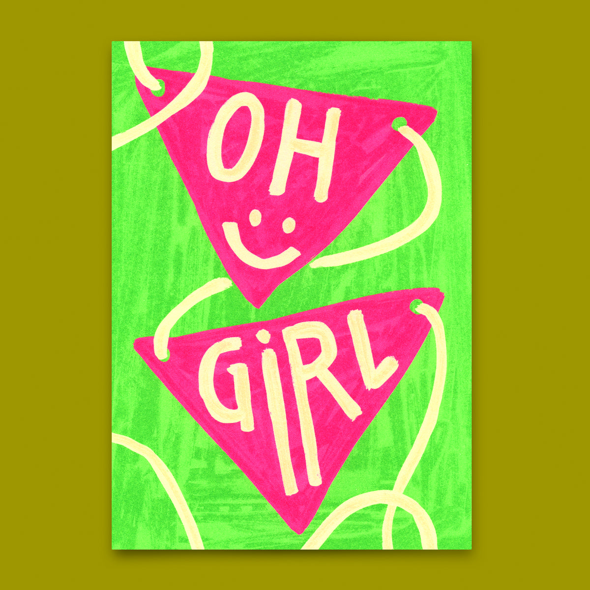 Postkarte "Oh Girl" | Coole Karte für jeden Anlass