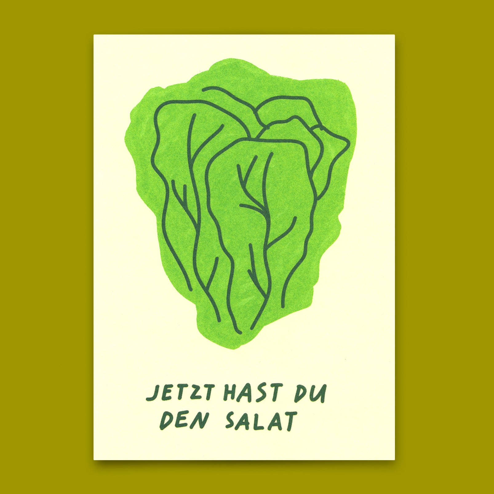Postkarte "Jetzt hast du den Salat" | Besondere Karte mit Spruch