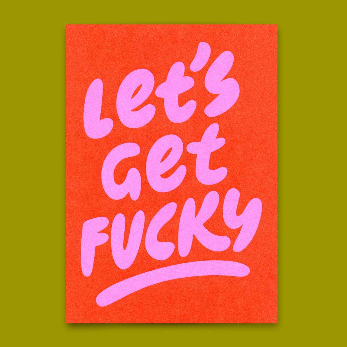 Postkarte "Lets get fucky" | Lustige Karte mit Spruch