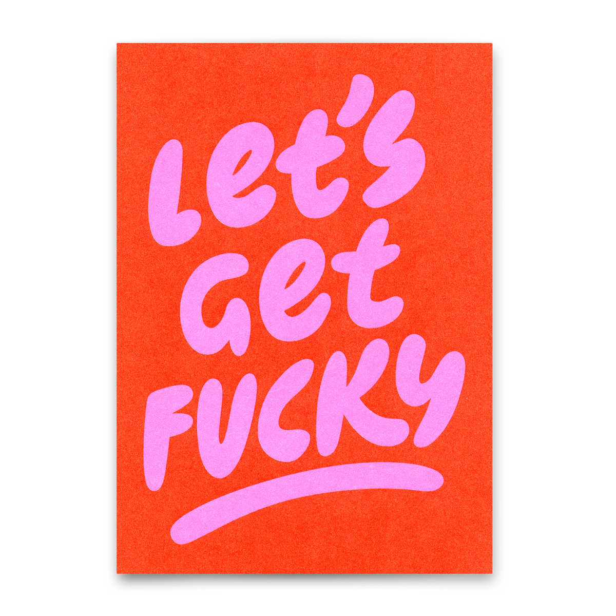 Postkarte "Lets get fucky" | Lustige Karte mit Spruch