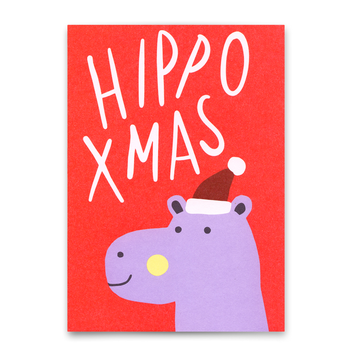 Postkarte "Hippo Xmas" | Ausgefallene Postkarte zu Weihnachten
