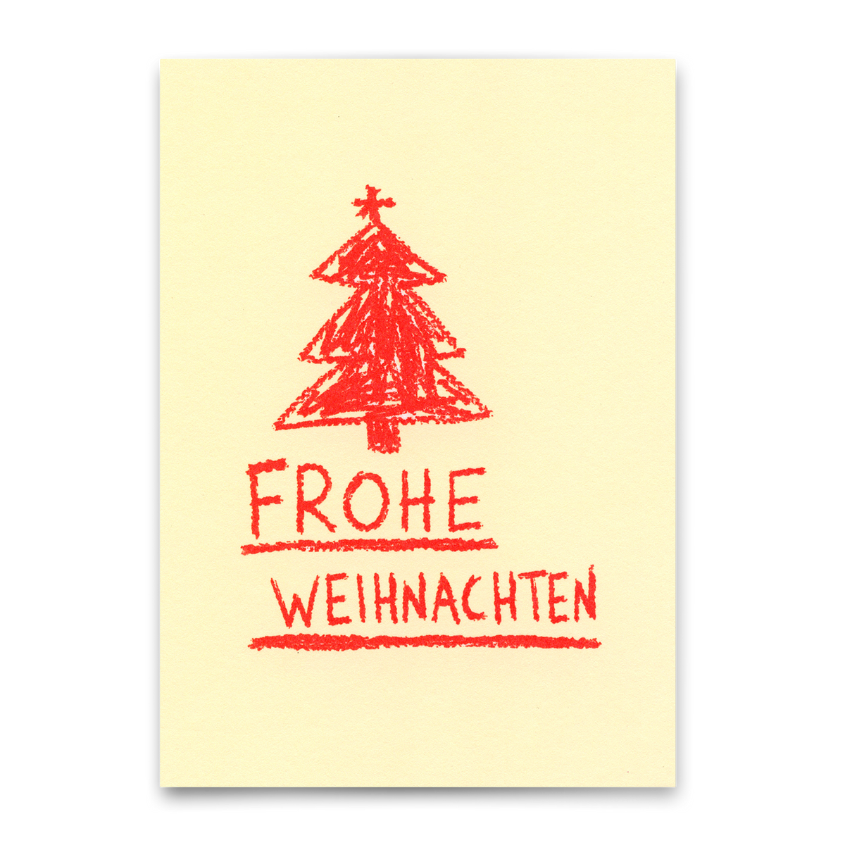 Postkarte "Frohe Weihnachten Wachsmalstift" | Ausgefallene Postkarte zu Weihnachten
