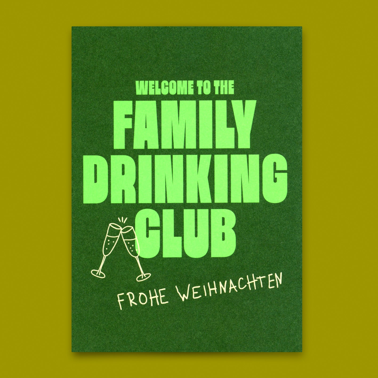 Postkarte "Family Drinking Club" | Lustige Postkarte zu Weihnachten