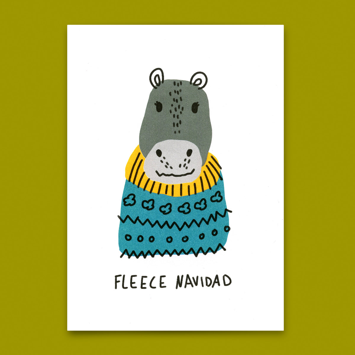 Postkarte "Fleece Navidad" | Lustige Postkarte zu Weihnachten