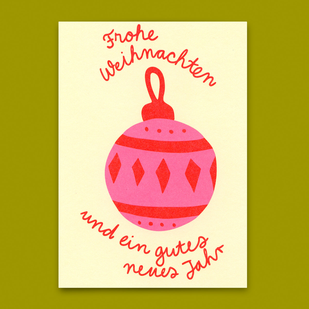 Postkarte "Frohe Weihnachten Kugel" | Schöne Postkarte zu Weihnachten