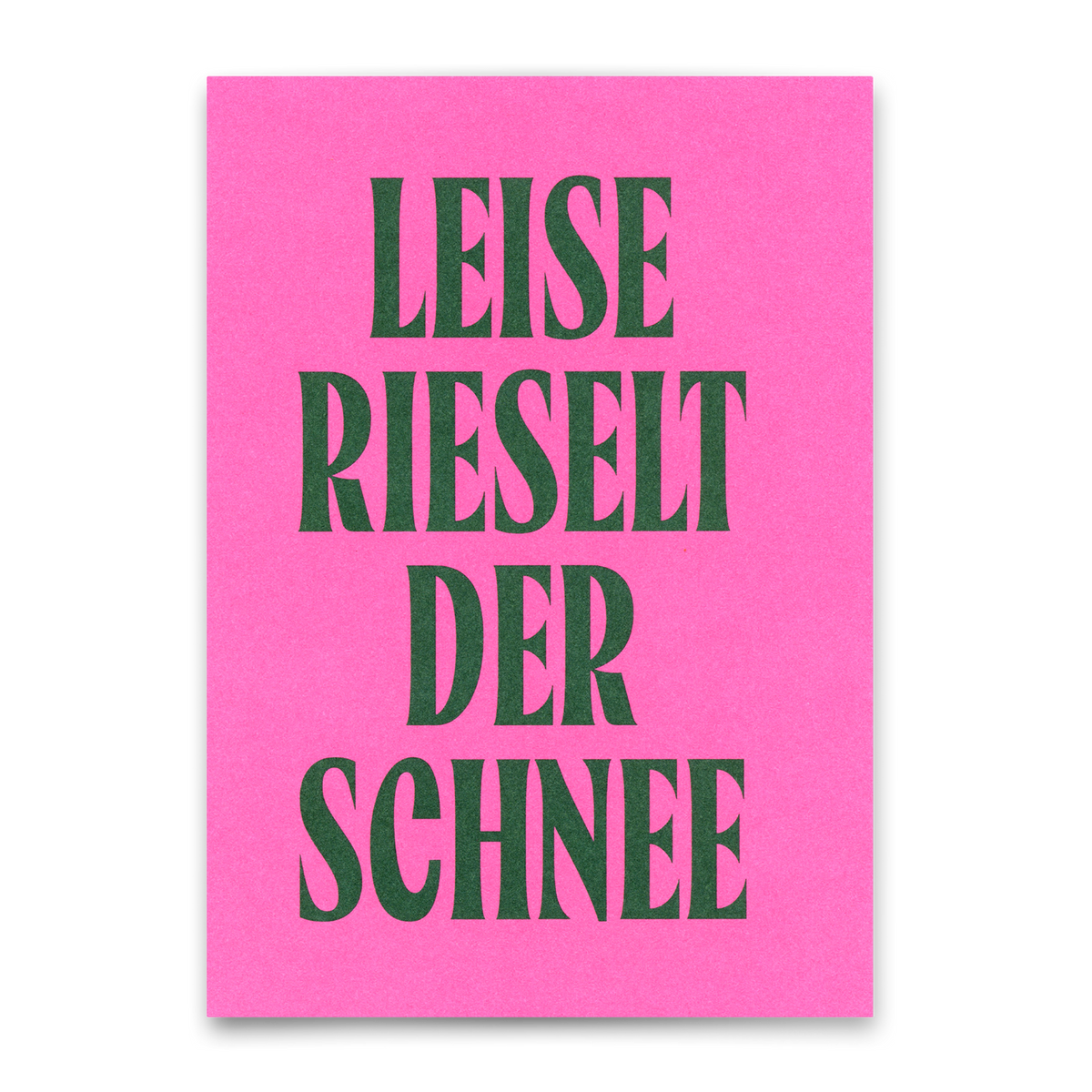 Postkarte "Leise rieselt der Schnee Typo" | Schöne Postkarte zu Weihnachten
