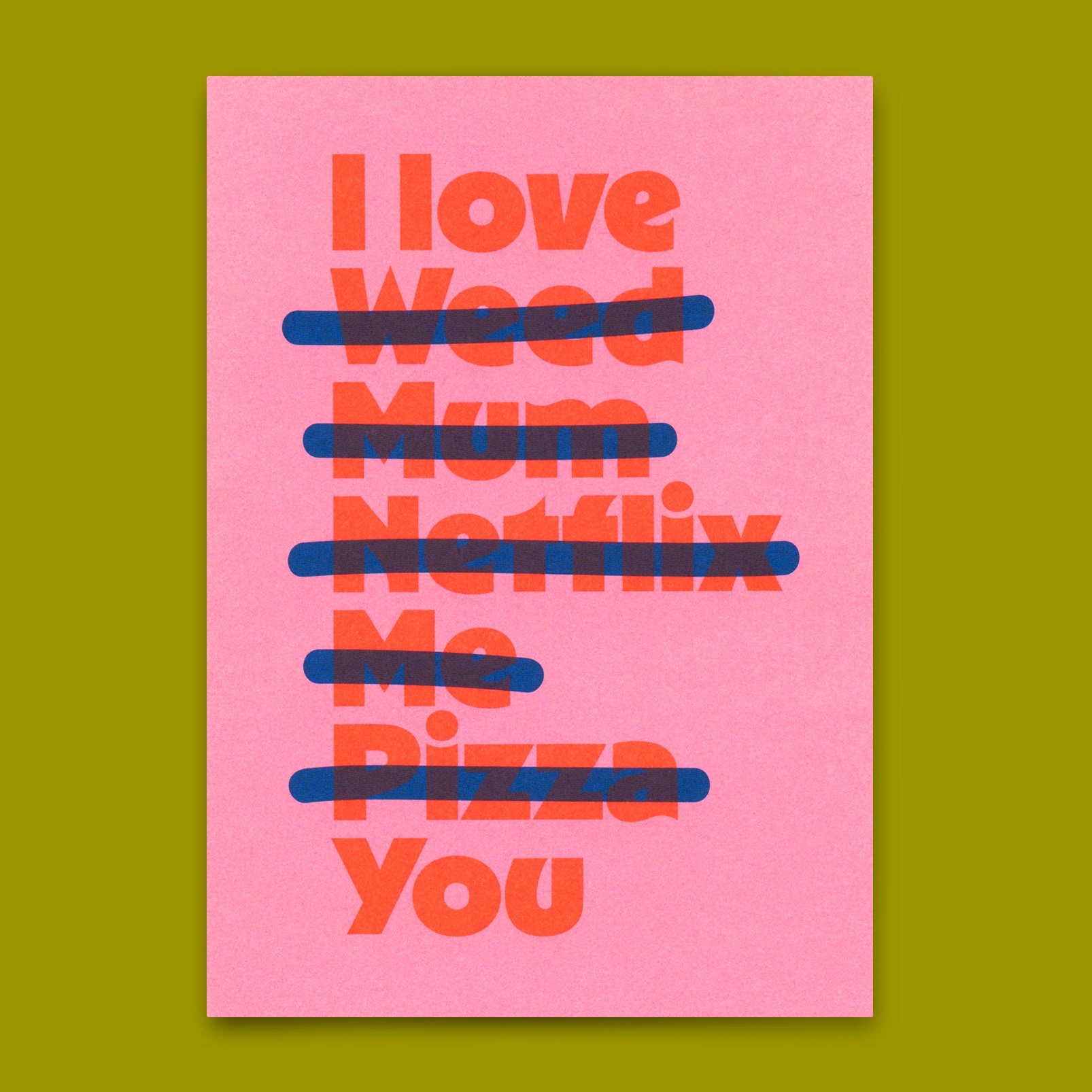 Postkarte "I love … you" | Lustige Karte für Verliebte